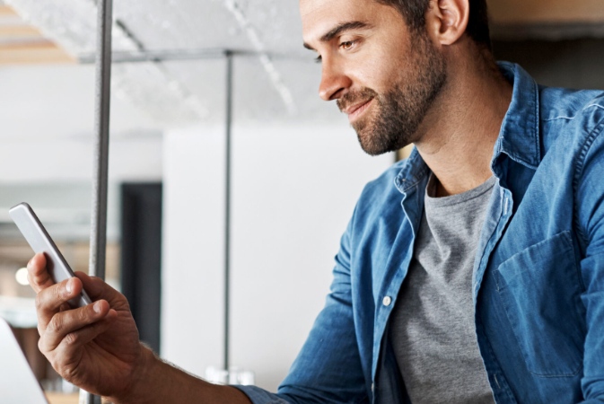 a man on his mobile phone